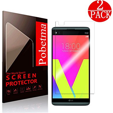 [2 Pack] LG V20 Screen Protector, Pobetma Ultra Thin / 9H Hardness / 2.5D Round Edge / Anti-scratch / no bubbles / Easy InstallationTempered Glass Screen Protector for LG V20