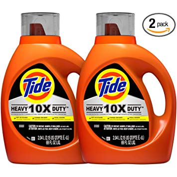 Tide 10x Heavy Duty Liquid Laundry Detergent, 72 Total Loads, 69 Fl Oz, Pack of 2