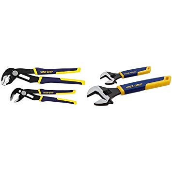 IRWIN VISE-GRIP GrooveLock Pliers Set, V-Jaw and Tools Adjustable Wrench Set