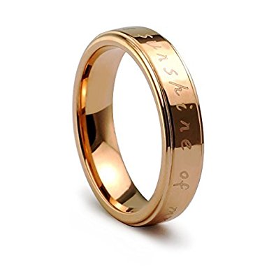 Three Keys Jewelry 6mm Tungsten Wedding Ring Wedding Band Rose Gold "You Are the Sunshine of My Life"