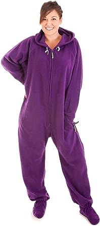 Forever Lazy Footed Adult Onesies, One-Piece Pajama Jumpsuits for Men and Women, Unisex. with Detachable Feet.