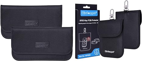 Wisdompro 2 Pcs Faraday Bags for Phones & 2 Pcs RFID Key FOB Protector Bundle