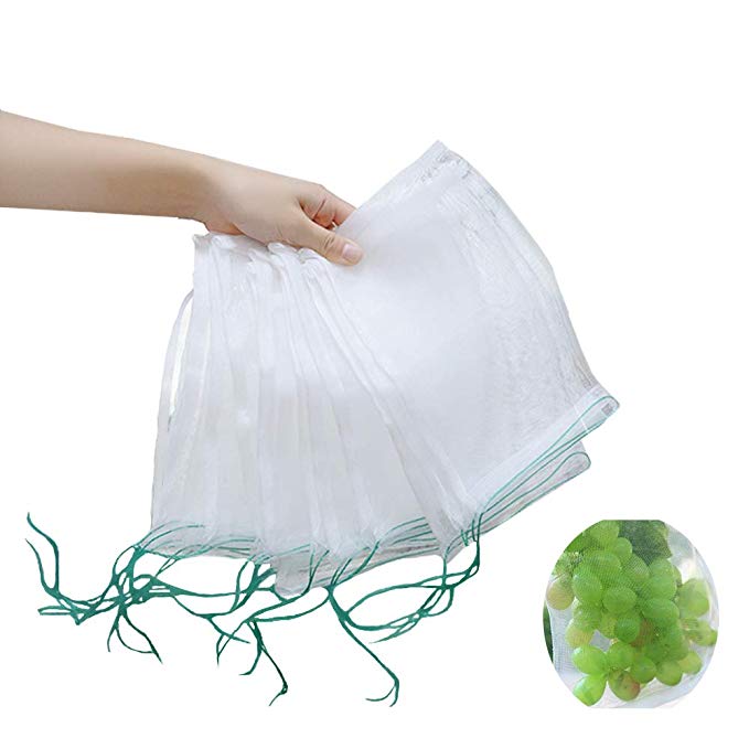 CUGBO Insects Mosquito Net Barrier Bag Garden Plant Flower Fruit Protect Bag Plant Seed Carrier Bag (100pcs 12" x 8")