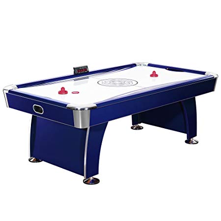 Hathaway Phantom 7.5-Foot Air Hockey Game Table for Kids and Adults, with Electronic Scoring, Dual Output Blowers, Automatic Return, Strikers and Pucks