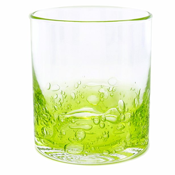 Rocks Glasses Set of 4: Hand-Blown 12-oz Cocktail Glasses – Great Tumbler for Scotch, Bourbon, Whiskey, or Any Mixed Drink – Elegant Barware Gift Set – [GREEN]