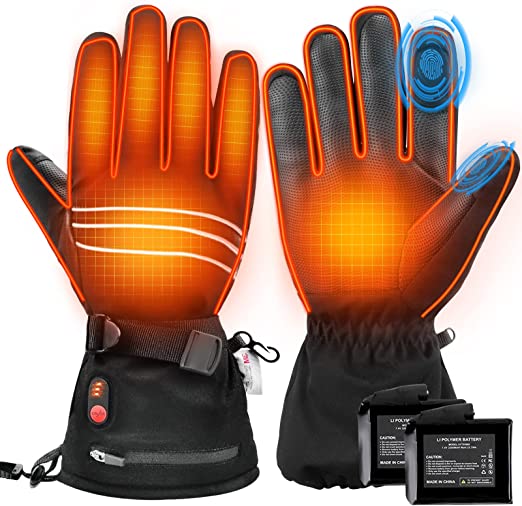 Heated Gloves for Men Women 7.4V 3200mAH Electric Rechargeable Battery Heated Work Glove, Touchscreen Winter Hand Warmer Gloves for Skiing Motorcycle Riding Hunting Fishing Arthritis & Raynaud's