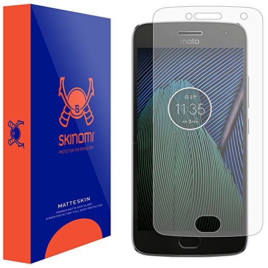 Motorola Moto G5 Plus Screen Protector (Moto X 2017), Skinomi MatteSkin Full Coverage Screen Protector for Motorola Moto G5 Plus Anti-Glare and Bubble-Free Shield