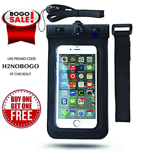 H2NO® Universal Waterproof Cell Phone Carrying Case for all Apple iPhones including the 6 Plus, Samsung Galaxy & other similar sized devices - IPX8 Certified to 100 Feet. Lanyard and Armband Included.