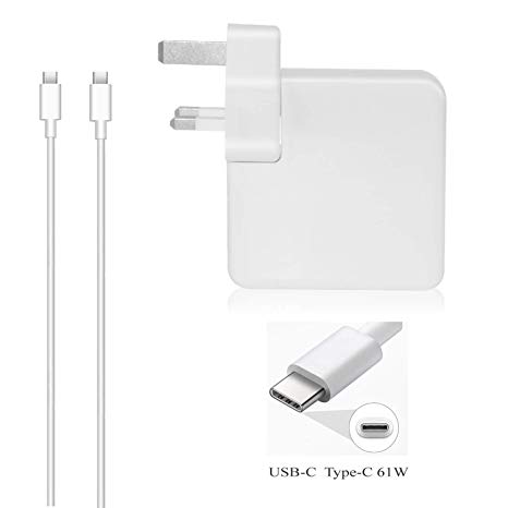 DTK 61W USB-C Type C Charger Compatible with New Macbook Pro 13-inch Hp Acer Asus Lenovo Dell Huawei Matebook Laptop Smartphone Power Adapter