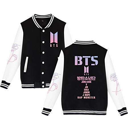 babyHealthy BTS Baseball Jacket Uniform Bangtan Boys Suga Jin Jimin Jung Kook Sweater Coat