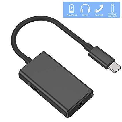 AD ADTRIP USB C Audio Adapter Type C to 3.5mm Adapter 2 in 1 Audio and Charger Adapter Headphone Jack Aux Adapter Compatible with iPad pro 2018, Google Pixel 2/2 XL/3 XL, Essential ph-1, HTC U11