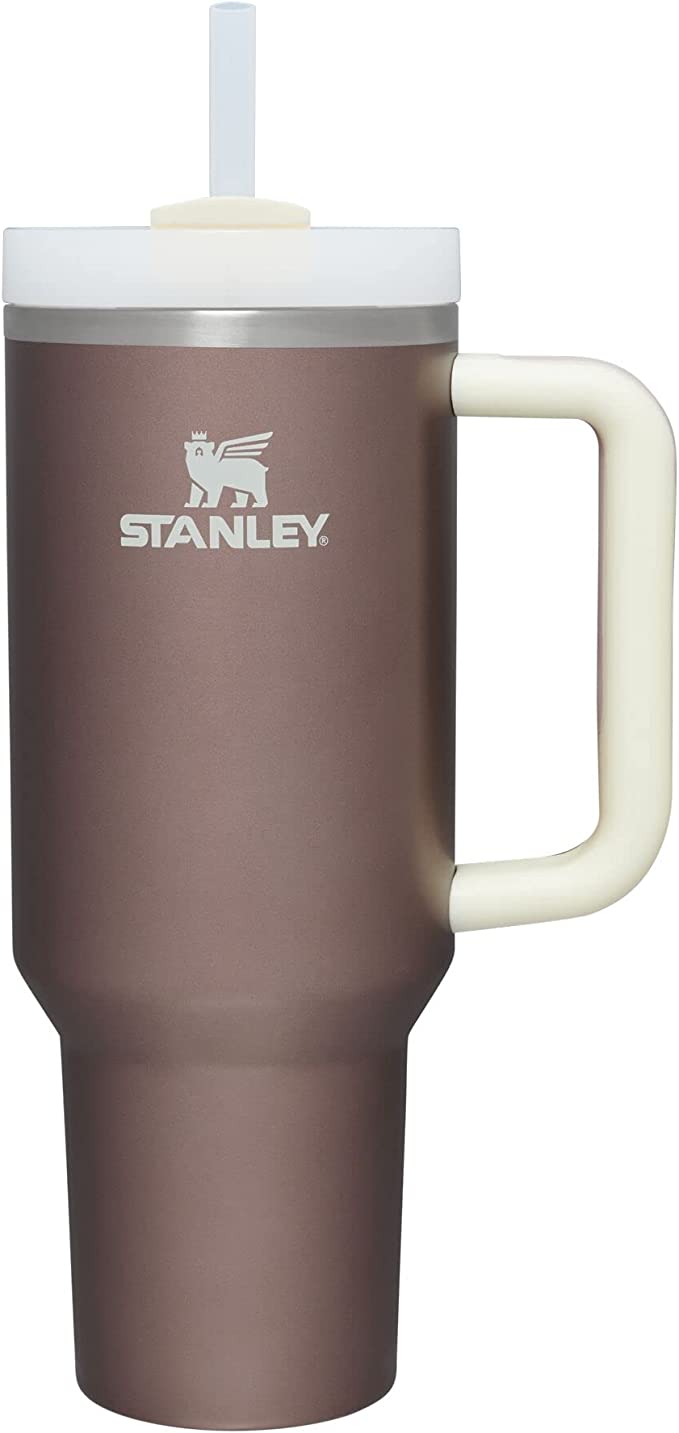 Stanley Quencher H2.0 FlowState Stainless Steel Vacuum Insulated Tumbler with Lid and Straw for Water, Iced Tea or Coffee, Smoothie and More, Rose Quartz Glow, 40 oz