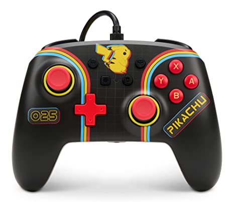 PowerA Enhanced Wired Controller for Nintendo Switch - Pikachu Arcade, Nintendo Switch Lite, Gamepad, Game Controller, Wired Controller, Officially Licensed - Nintendo Switch