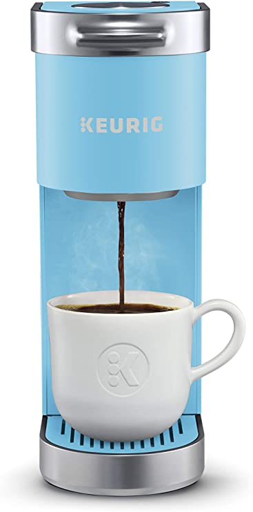 Keurig K-Mini Plus Coffee Maker, Single Serve K-Cup Pod Coffee Brewer, Comes With 6 to 12 Oz. Brew Size, K-Cup Pod Storage, and Travel Mug Friendly, Cool Aqua