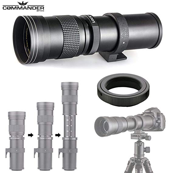 Commander Optics 420-800mm f/8.3-16 HD Telephoto Zoom Lens for Canon M100, M10, M6, M5, M3, M2 and EOS-M Mirrorless Digital Cameras
