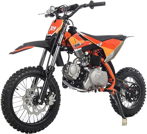 X-PRO X29 110cc Dirt Bike with Automatic Transmission, Electric Start,14"/12" Tires! (Orange)