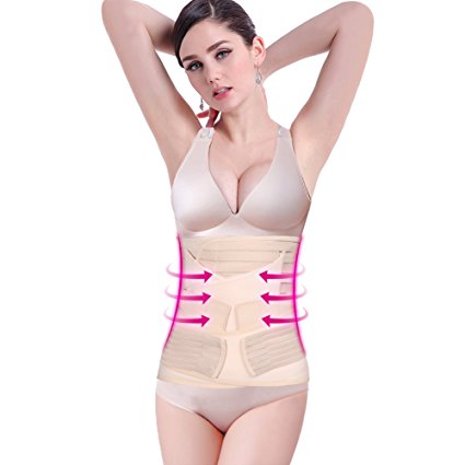 Yosoo 3 in 1 Breathable Elastic Postpartum Support - Recover Belly/waist/pelvis Belt Sharper Support Girdle Belt Post Pregnancy Belly Waist Slimming Shaper Wrapper Band Abdomen Abdominal Binder Belt for Women and Maternity