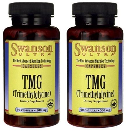 Swanson Ultra TMG (Trimethylglycine) 500mg -- 2 Bottles each of 90 Capsules