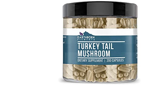 Turkey Tail Mushroom (200 Capsules) Inflammation, Endurance, 100% Pure, No Additives or Fillers