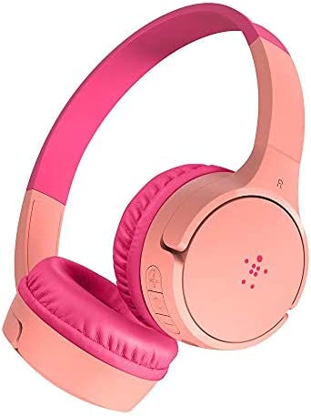 Belkin Wireless On-Ear Headphones for Kids AUD002btPK - Mini-Phone (3.5mm) - Wired/Wireless - Bluetooth - 32.8 ft - On-Ear - 4 ft Cable - Pink