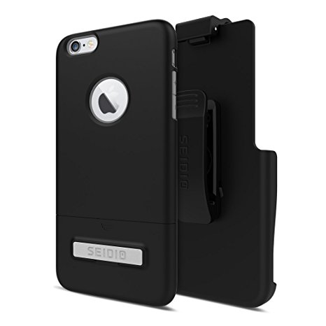 Seidio SURFACE with Metal Kickstand Case & Holster Combo for iPhone 6 Plus/6s Plus - Non-Retail Packaging - Black/Gray