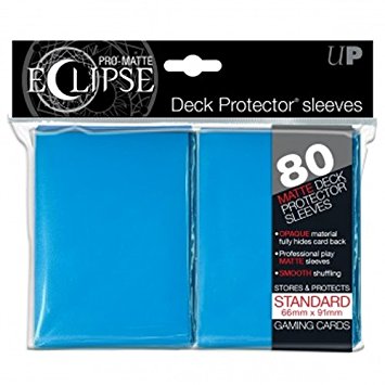 PRO-Matte Eclipse Light Blue Standard Deck Protector sleeves (80 count pack)