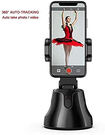 Selfie Stick,360°Rotation Auto Face&Object Tracking Smart Shooting Camera Phone Mount,Cature 360°Camera Men Selfie Mount Auto Countdown Compatible with All iPhone and Android Phone (Black)