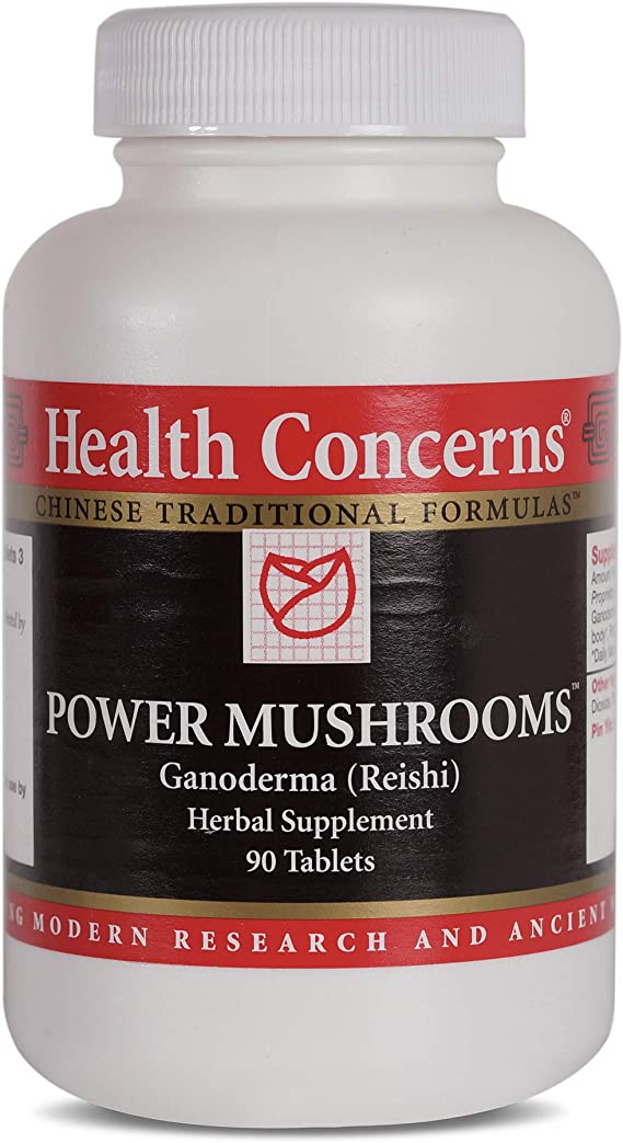 Health Concerns - Power Mushrooms - Ganoderma and Tremella Chinese Herbal Supplement - Enhances Immune Function - with Red Ganoderma (Reishi) Fruiting Body - 90 Count