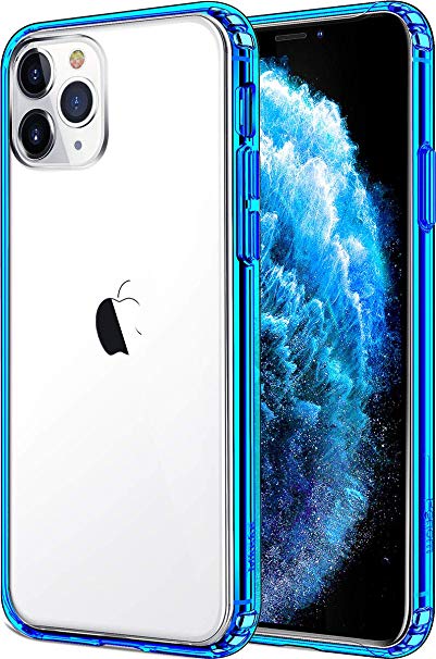 Mkeke Compatible with iPhone 11 Pro Max Case, Clear iPhone 11 Pro Max Cover Shock Absorption Phone Cases 6.5 inch -Blue