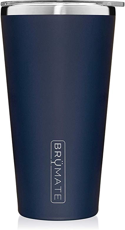 Brümate Imperial Pint 20oz Shatterproof Double Wall Vacuum Insulated Stainless Steel Travel & Camping Mug for Beer, Cocktails, Coffee & Tea with Splash-Proof Lid for Men & Women (Matte Navy)