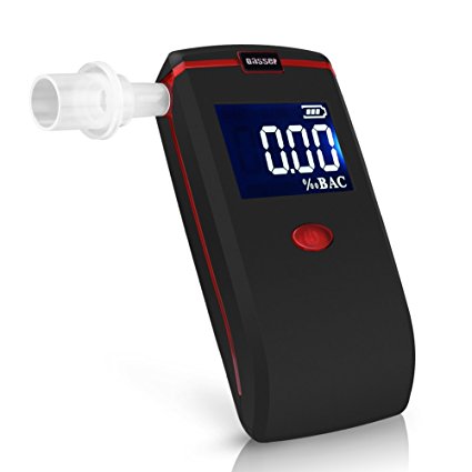 Oasser Alcohol Breathalyzer Breath Alcohol Tester with 4 Mouthpieces LCD Display and Semi-conductor Sensor