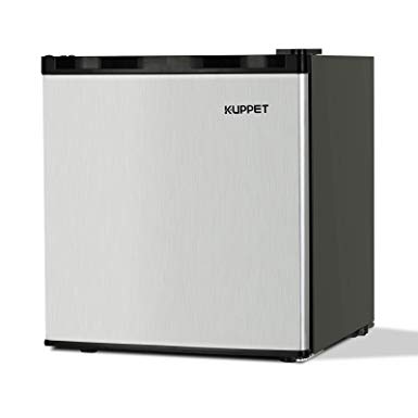 KUPPET Compact Upright Freezer, Single Door, Reversible Stainless Steel Door, Adjustable Removable Shelves, 1.1 cu. ft.