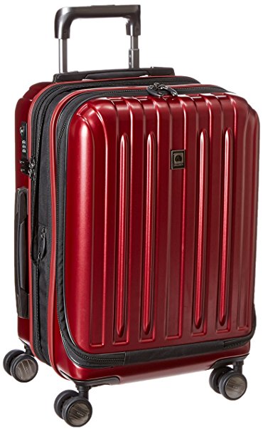 Delsey Luggage Helium Titanium International Carry-On EXP Spinner Trolley Red