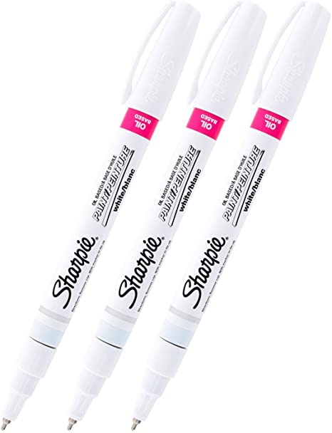 Sharpie 3 Oilased Extra Fine White Paint Markers, Pack of 3, 3-Pack, multi