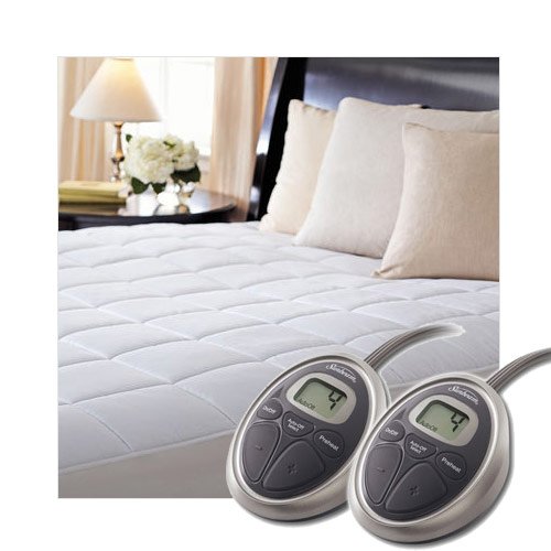 Sunbeam Selecttouch Premium Electric Heated Mattress Pad 100% Quilted Cotton, 20 Heat Settings, QUEEN 60" X 80"