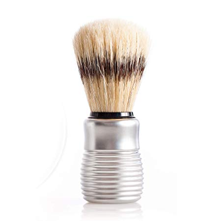 Pre de Provence Men's Boar Bristle Shave Brush with Aluminum Handle for Quick Lather