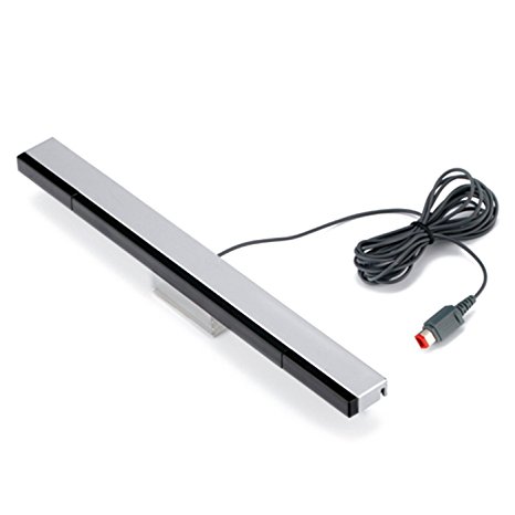 KIMILAR replacement wired infrared LED sensor bar for Nintendo Wii & Wii U, includes clear stand