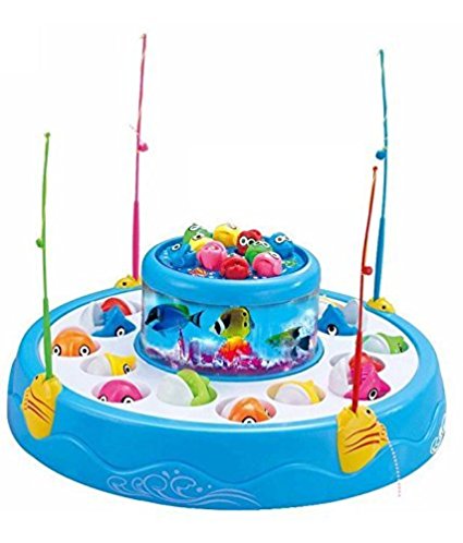 Toyshine Fish Catching Game Big with 26 Fishes and 4 Pods, Inclues Music and Lights Assorted Color