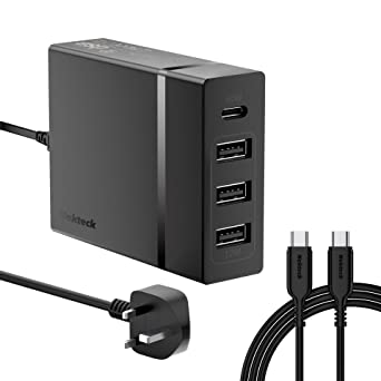 Nekteck USB C Charger 72W 4 Ports Multi USB Charger with a 60W Power Delivery Port, for MacBook, USB C Laptops, iPad Pro, iPhone, Galaxy, and More