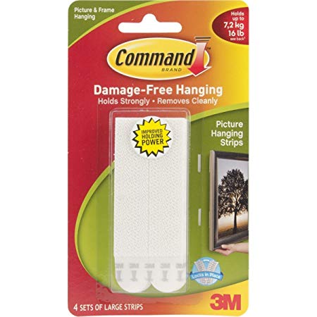4X Command Large Picture Hanging Strips, 17206 (Each Pack contains 4 Sets)