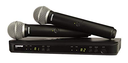 Shure BLX288/PG58-H10 Wireless Vocal Combo with PG58 Handheld Microphones, H10, Assorted