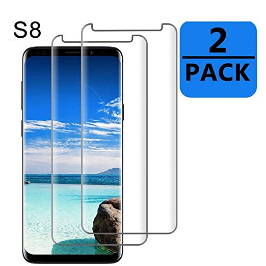 Samsung Galaxy S8 Screen Protector [2-Pack], OLINKIT [Case-Friendly] Tempered Glass Screen Protector for Samsung Galaxy S8 - (CLEAR)