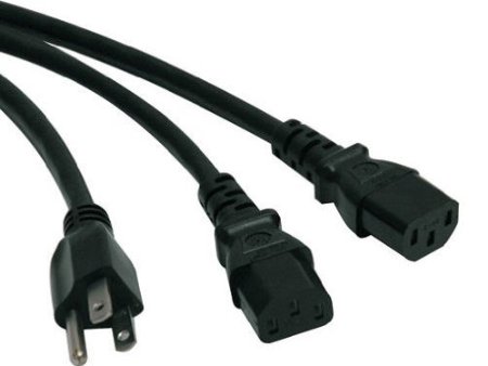 Tripp Lite Standard Power Cord Y Splitter Cable (NEMA 5-15P to 2x IEC-320-C13) 6-ft.(P006-006-2)