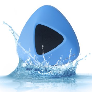 BILIFUN Mini Wireless Speaker, Waterproof IP66 Portable Bluetooth Speaker with Suction Cup for Bathroom Shower Car Stereo Indoor/Outdoor Hands-free,Blue