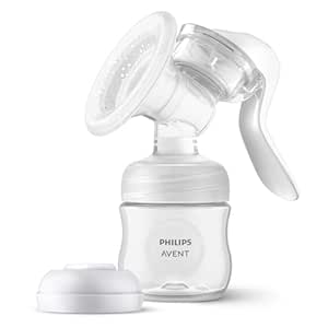 Philips Avent Manual Breast Pump - Easy Pumping with Natural Motion Technology - Transparent, SCF430/03