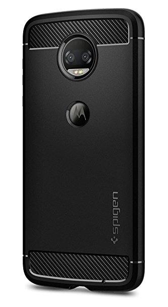 Spigen Rugged Armor Moto Z2 Force Case with Resilient Shock Absorption and Carbon Fiber Design for Moto Z2 Force (2017) - Black