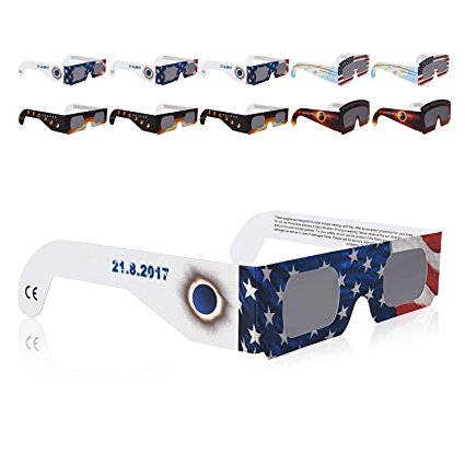 Solar Eclipse Glasses CE and ISO Certified 10 Pack by WEBSUN for Direct Sun Viewing Safety Eye Protection Glasses