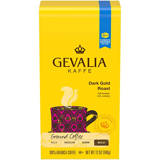 Gevalia Bold Dark Gold Roast Ground Coffee (12 oz Bag)