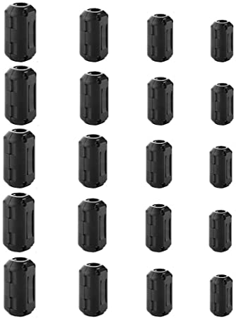 XShine Pack of 20 Clip-on Ferrite Ring Core Black RFI EMI Noise Suppressor Cable Clip for 5mm/7mm/9mm/13mm Diameter Cable