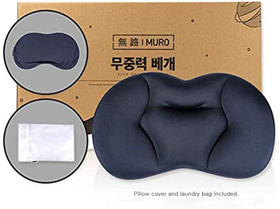 MURO Contour Pillow with Micro Airballs for Neck Support - Ergonomic for Side and Back Sleeper - Free Pillowcase and Laundry Bag